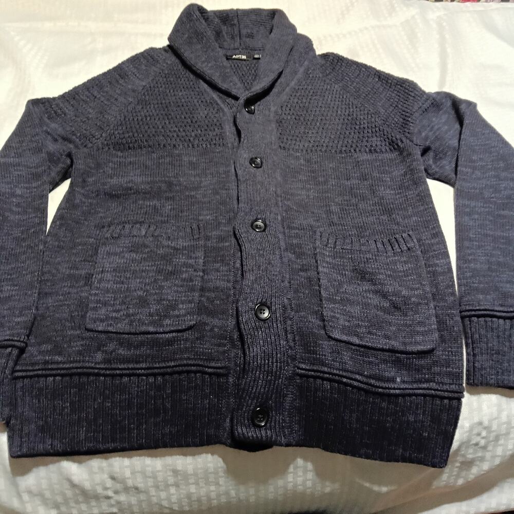 Apt 9 Men's Size XL Shawl Collar Button Up Cardigan Sweater Preppy Grandpa
